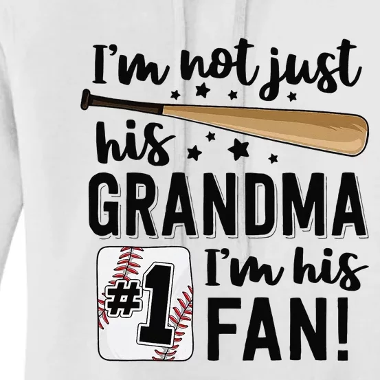 I'm Not Just His Nana Grandma Im His Number One Fan Baseball Women's Pullover Hoodie