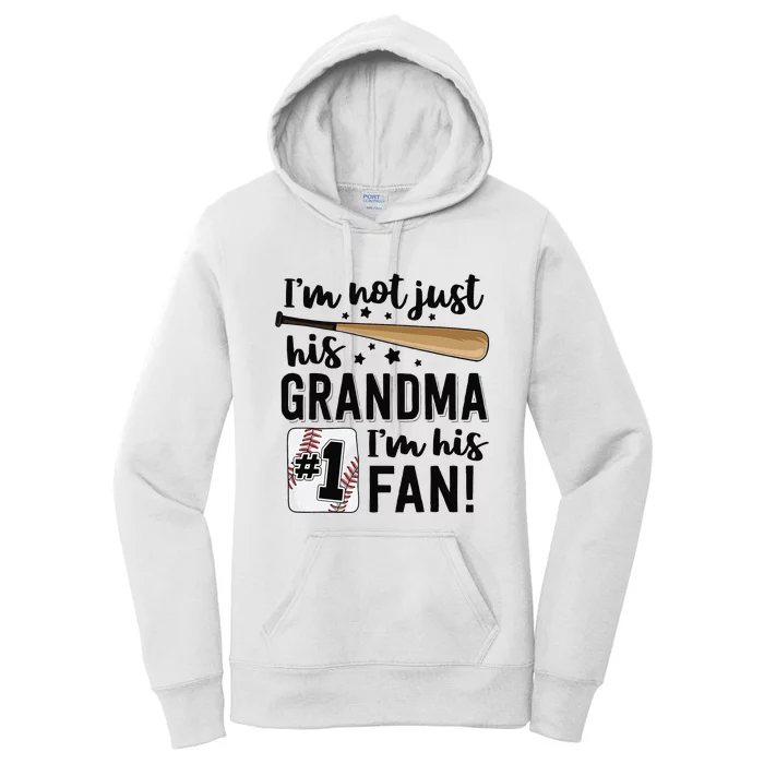 I'm Not Just His Nana Grandma Im His Number One Fan Baseball Women's Pullover Hoodie