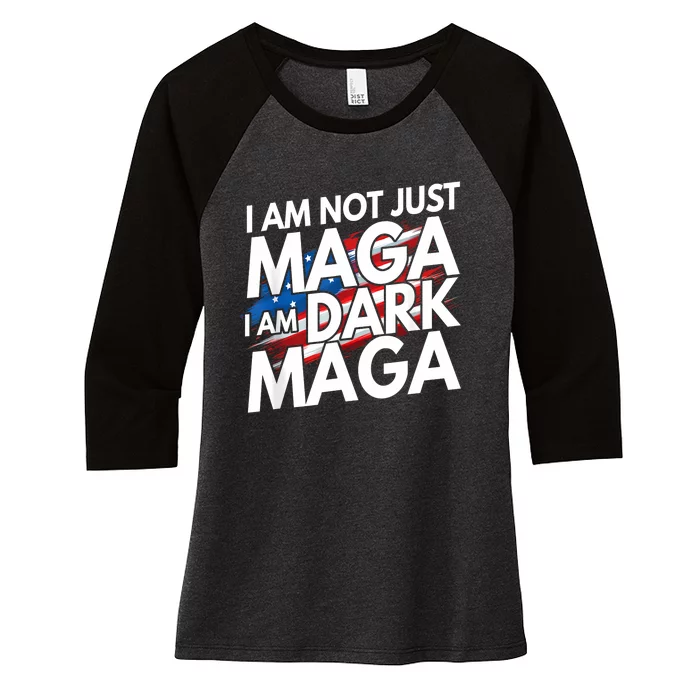 IM Not Just Maga IM Dark Maga Trump 2024 Elections Women's Tri-Blend 3/4-Sleeve Raglan Shirt