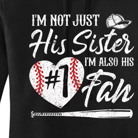 Im Not Just His Sister Im His Number One Fan Baseball Cute Women's Pullover Hoodie