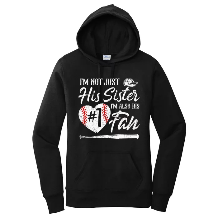 Im Not Just His Sister Im His Number One Fan Baseball Cute Women's Pullover Hoodie