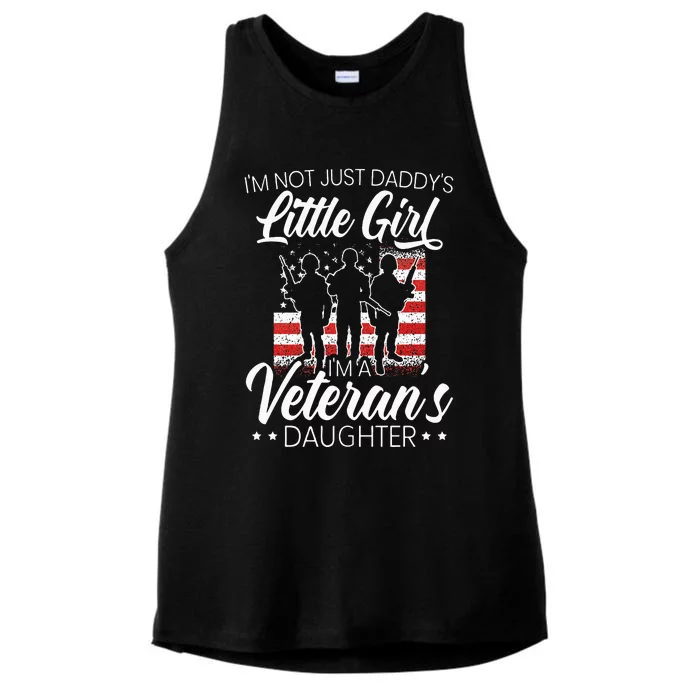 Im Not Just Daddys Little Girl Im A Veterans Daughter Ladies Tri-Blend Wicking Tank