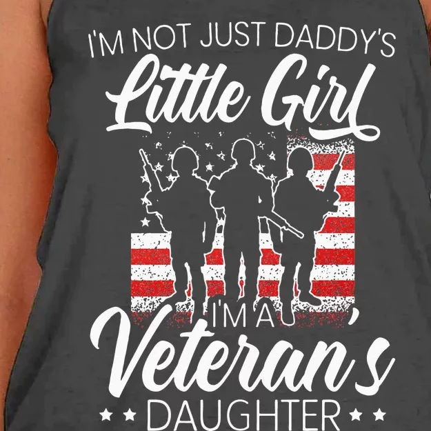 Im Not Just Daddys Little Girl Im A Veterans Daughter Women's Knotted Racerback Tank