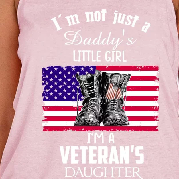 Im Not Just Daddys Little Im Veterans Daughter Cool Gift Women's Knotted Racerback Tank