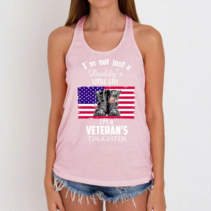 Im Not Just Daddys Little Im Veterans Daughter Cool Gift Women's Knotted Racerback Tank