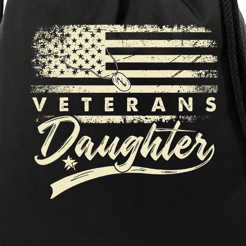 IM Not Just A DaddyS Little Girl IM A VeteranS Daughter Drawstring Bag