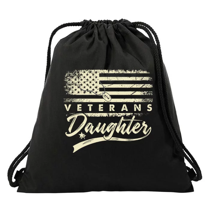 IM Not Just A DaddyS Little Girl IM A VeteranS Daughter Drawstring Bag