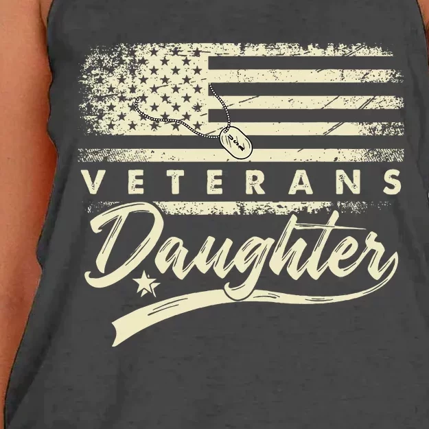 IM Not Just A DaddyS Little Girl IM A VeteranS Daughter Women's Knotted Racerback Tank