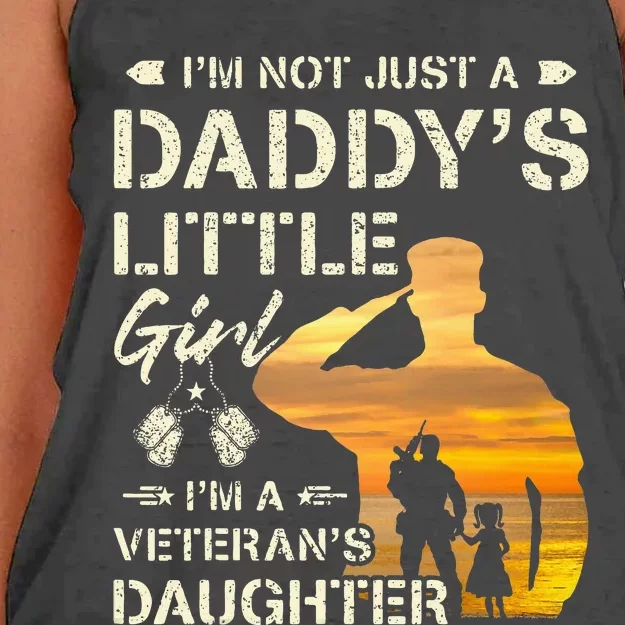 IM Not Just A DaddyS Little Girl IM A VeteranS Daughter Women's Knotted Racerback Tank