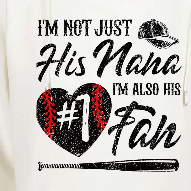 I'm Not Just His Nana I'm His Number One Fan Baseball Cute Womens Funnel Neck Pullover Hood