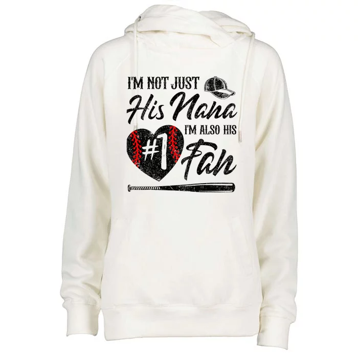 I'm Not Just His Nana I'm His Number One Fan Baseball Cute Womens Funnel Neck Pullover Hood