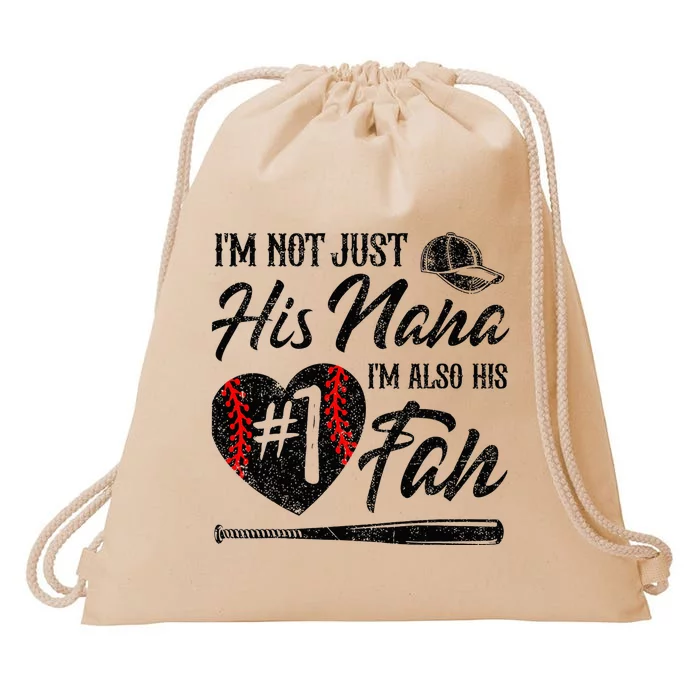 I'm Not Just His Nana I'm His Number One Fan Baseball Cute Drawstring Bag