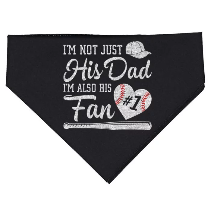 I'm Not Just His Dad I'm His Number One Fan Baseball Papa USA-Made Doggie Bandana