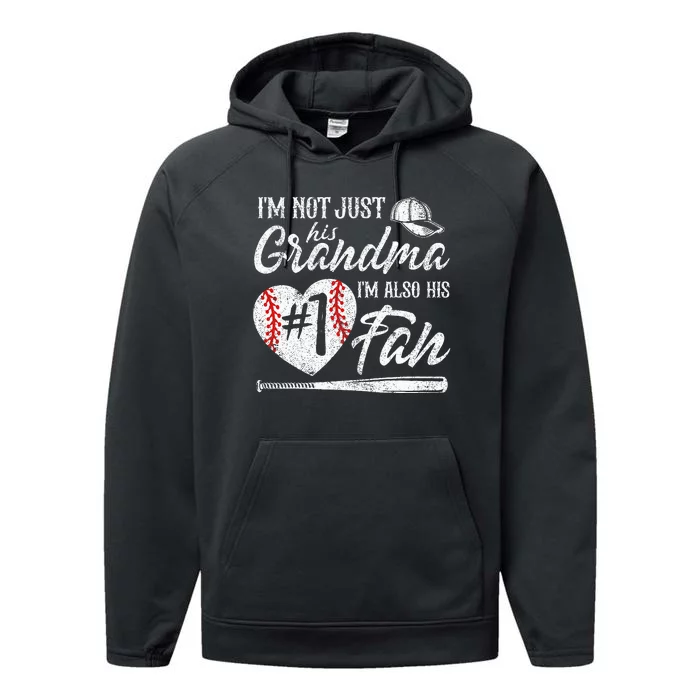 Im Not Just His Grandma Im His Number One Fan Baseball Cute Performance Fleece Hoodie