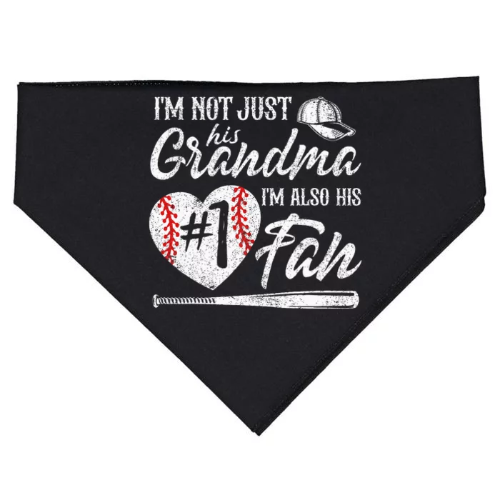 Im Not Just His Grandma Im His Number One Fan Baseball Cute USA-Made Doggie Bandana