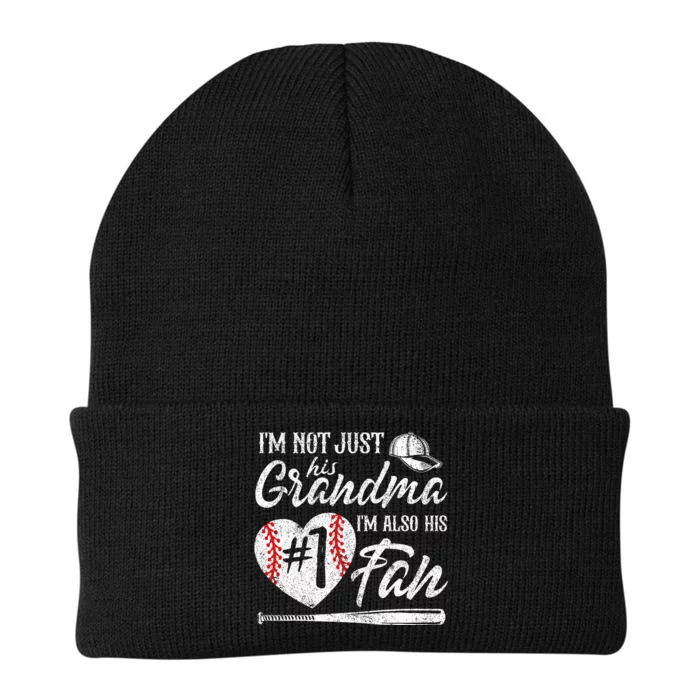 Im Not Just His Grandma Im His Number One Fan Baseball Cute Knit Cap Winter Beanie