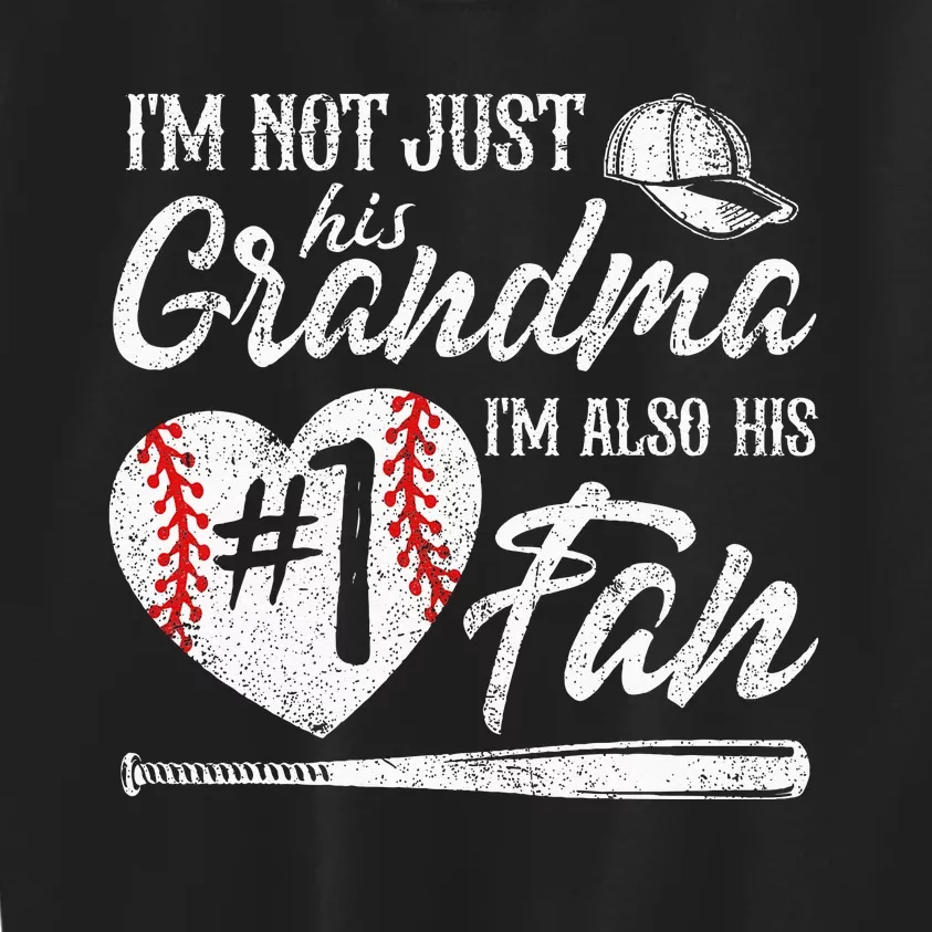 Im Not Just His Grandma Im His Number One Fan Baseball Cute Kids Sweatshirt