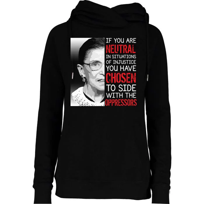 Injustice Ruth Bader Ginsburg Notorious RBG Quote Womens Funnel Neck Pullover Hood