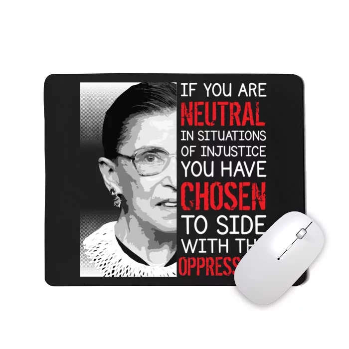 Injustice Ruth Bader Ginsburg Notorious RBG Quote Mousepad