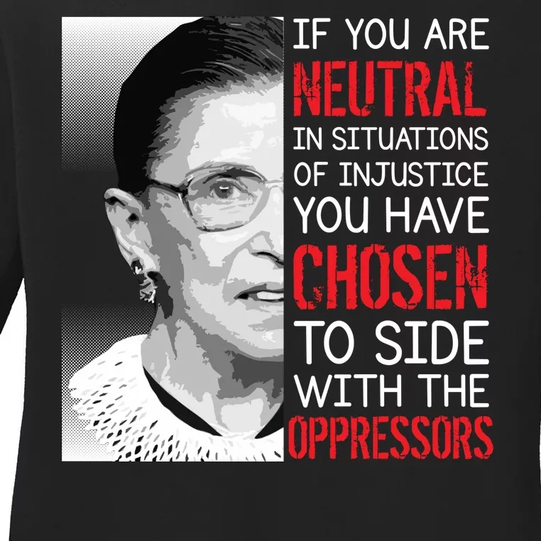 Injustice Ruth Bader Ginsburg Notorious RBG Quote Ladies Long Sleeve Shirt