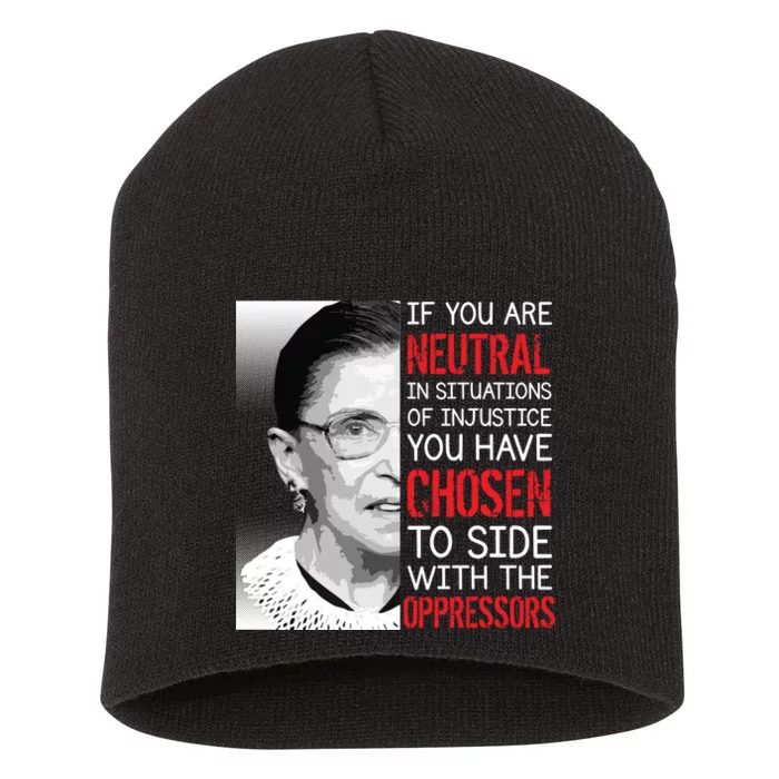 Injustice Ruth Bader Ginsburg Notorious RBG Quote Short Acrylic Beanie