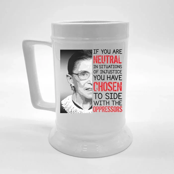 Injustice Ruth Bader Ginsburg Notorious RBG Quote Front & Back Beer Stein