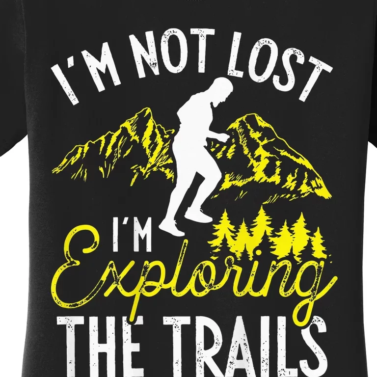 I'm Not Lost Im Exploring The Trails Backprint Funny Running Women's T-Shirt