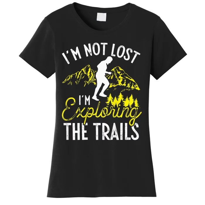 I'm Not Lost Im Exploring The Trails Backprint Funny Running Women's T-Shirt