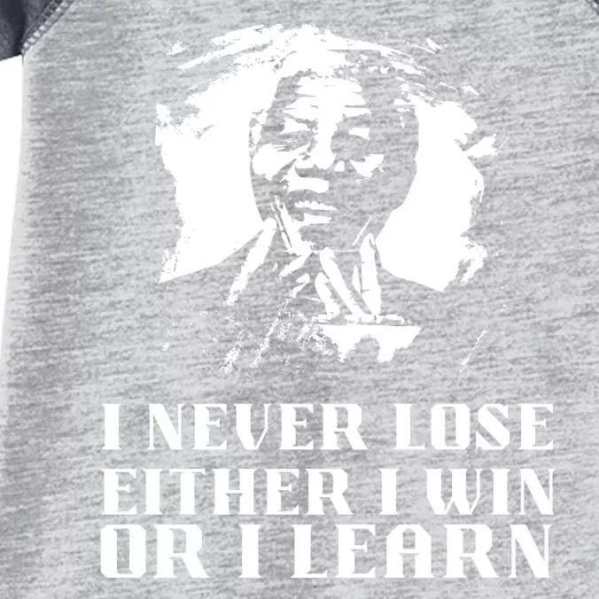 I Never Lose Either I Win Or I Learn Mandela's Motivational Infant Baby Jersey Bodysuit