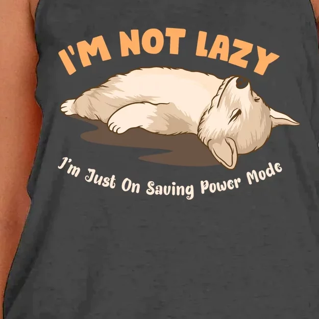 Im Not Lazy I'm Just On Saving Power Mode Women's Knotted Racerback Tank