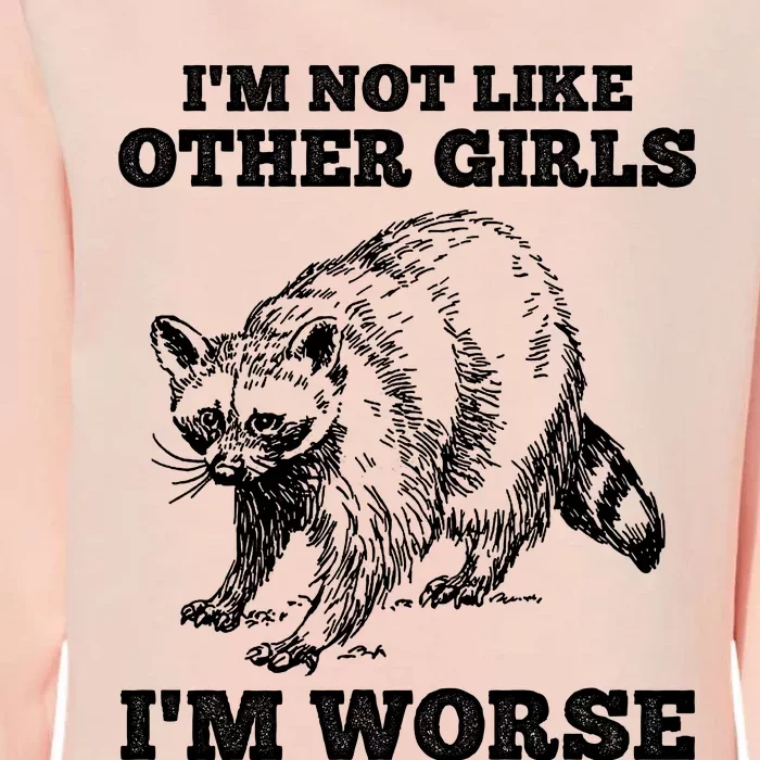 IM Not Like Other Girl IM Worse Funny Raccoon Womens California Wash Sweatshirt