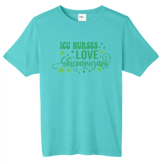 ICU Nurses Love Shenanigans St Patricks Day Irish Shamrock Funny ChromaSoft Performance T-Shirt