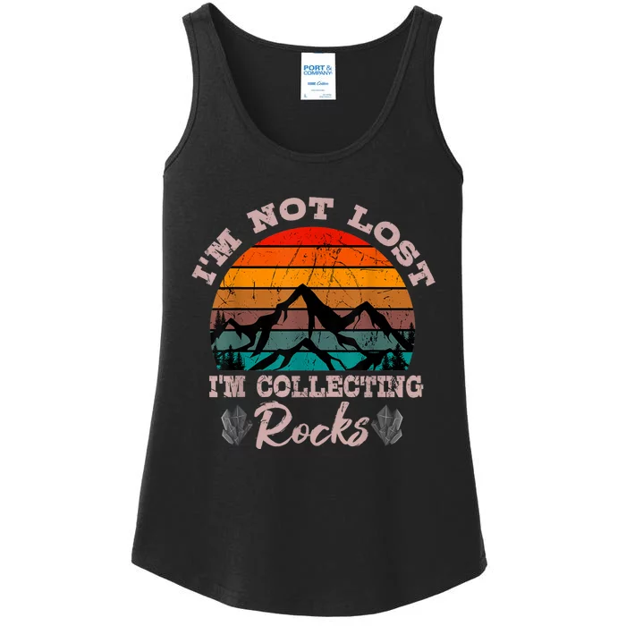 I'm Not Lost I'm Collecting Rocks Geologist Earth Scientist Ladies Essential Tank