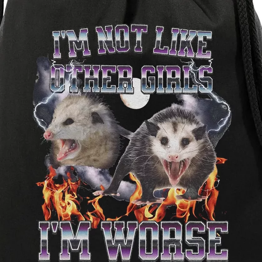 IM Not Like Other IM Worse Possum Funny Drawstring Bag