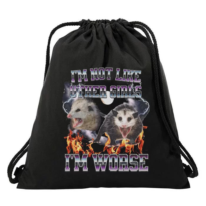 IM Not Like Other IM Worse Possum Funny Drawstring Bag