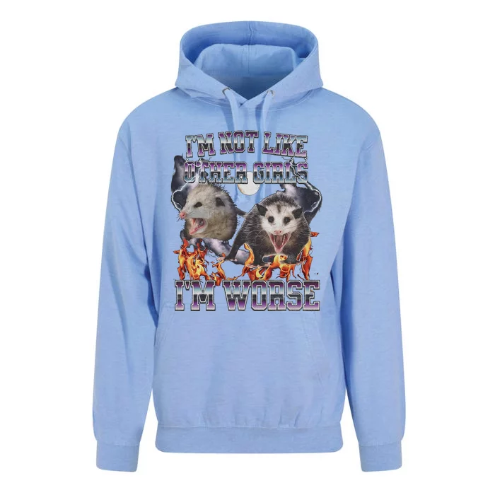 IM Not Like Other IM Worse Possum Funny Unisex Surf Hoodie