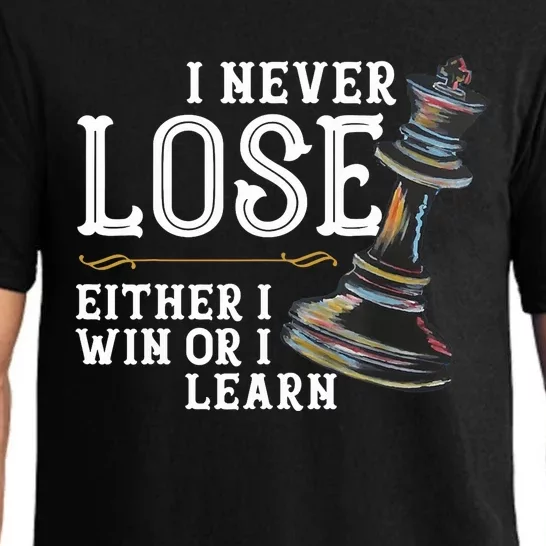 I Never Lose Either I Win Or I Learn Chess Lover Pajama Set