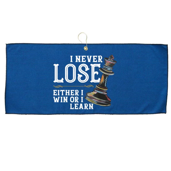 I Never Lose Either I Win Or I Learn Chess Lover Large Microfiber Waffle Golf Towel