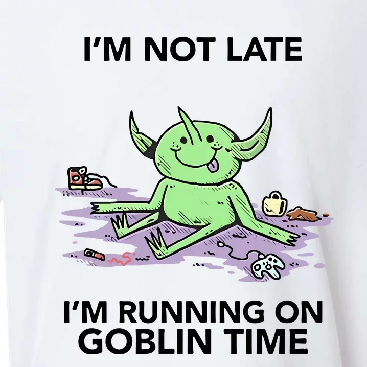 IM Not Late IM Running On Goblin Time Sueded Cloud Jersey T-Shirt