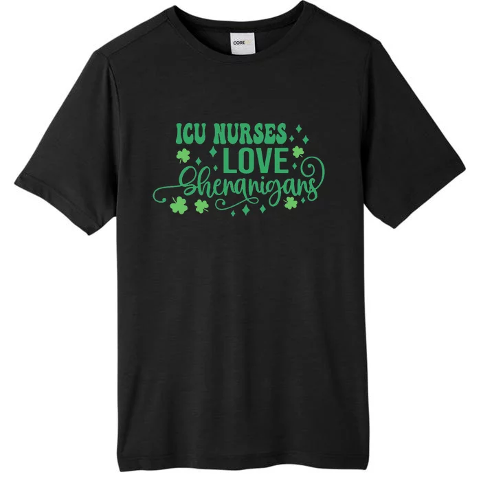 ICU Nurses Love Shenanigans St Patricks Day Irish Shamrock ChromaSoft Performance T-Shirt