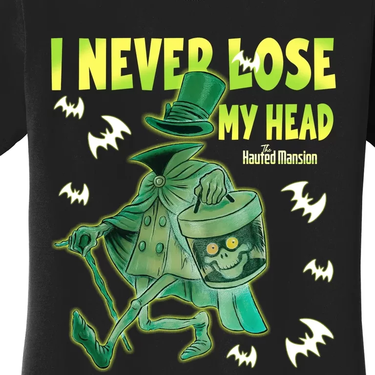 I Never Lose My Head Hatbox Halloween Hatbox Ghost Haunted Mansion Sh Women's T-Shirt