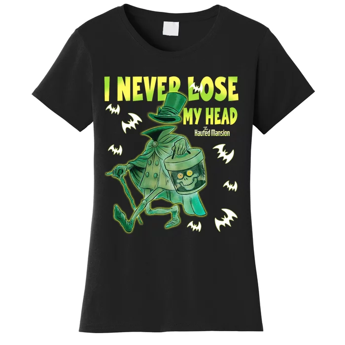 I Never Lose My Head Hatbox Halloween Hatbox Ghost Haunted Mansion Sh Women's T-Shirt