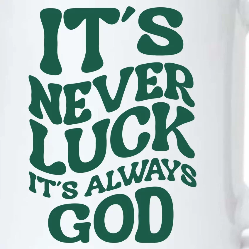 Its Never Luck Its Always God Retro Groovy Black Color Changing Mug