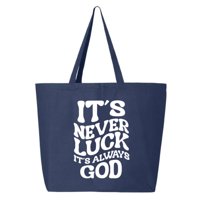 Its Never Luck Its Always God Retro Groovy 25L Jumbo Tote