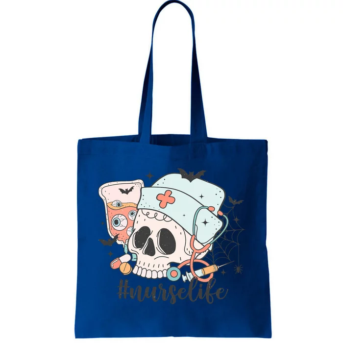 Icu Nurse Life Retro Halloween Costume Skull Gift Tote Bag