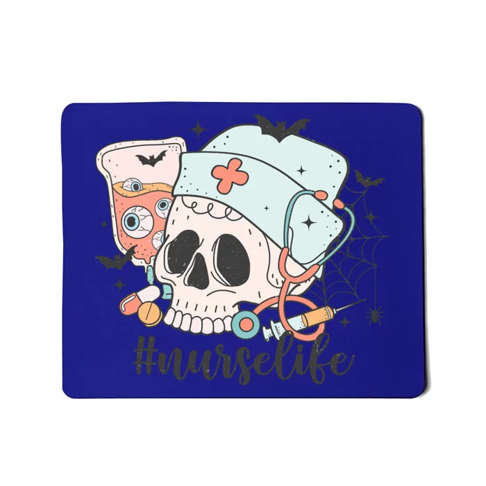 Icu Nurse Life Retro Halloween Costume Skull Gift Mousepad