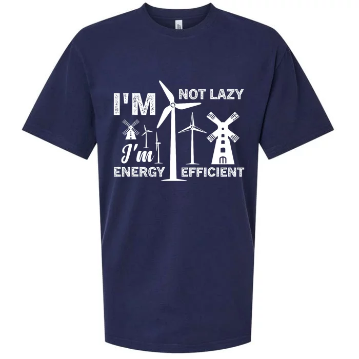 I´m Not Lazy I´m Energy Efficient Funny Green Energy Sueded Cloud Jersey T-Shirt