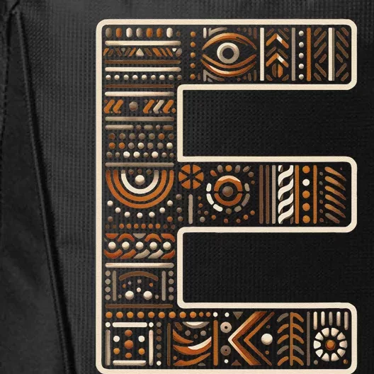 Initial Name Letter E Alphabet In Ethnic Art Style City Backpack