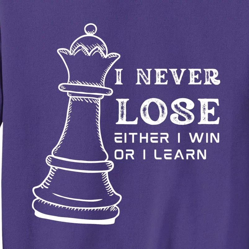 I Never Lose Either I Win Or I Learn Chess Lover Gift Sweatshirt