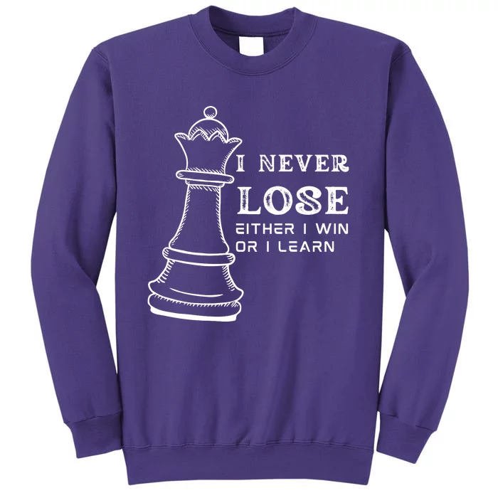 I Never Lose Either I Win Or I Learn Chess Lover Gift Sweatshirt